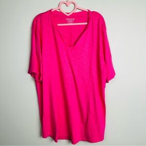 Chico's Fuchsia Short Sleeve Top Size 4 XXL
